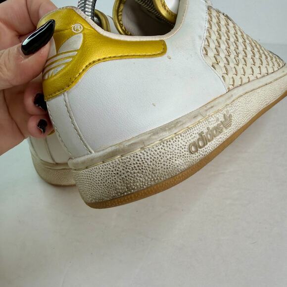 Adidas Stan Smith 2 Wave Shoes Sneakers White Gold 654228 Mens 7.5 - Picture 7 of 9